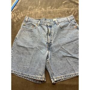 Vintage Levis 550‎ Shorts Size 36w Mens Blue Relaxed Fit Black Bat Wing. 36